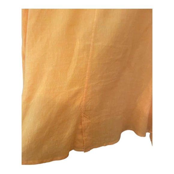 South Street Linen Sherbet Orange Button Down Shirt Blouse Top Medium/SSL Size 2 - Picture 3 of 7